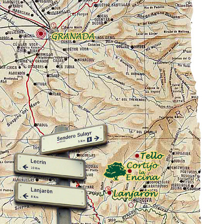 mapa de las Alpujarras granadinas